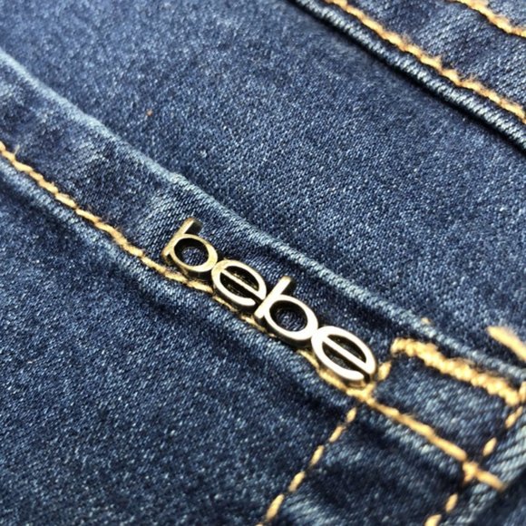 LIKE NEW BEBE LACE UP SKINNY JEANS 27x28 RETRO BEBE STYLE 😎 - Picture 11 of 14